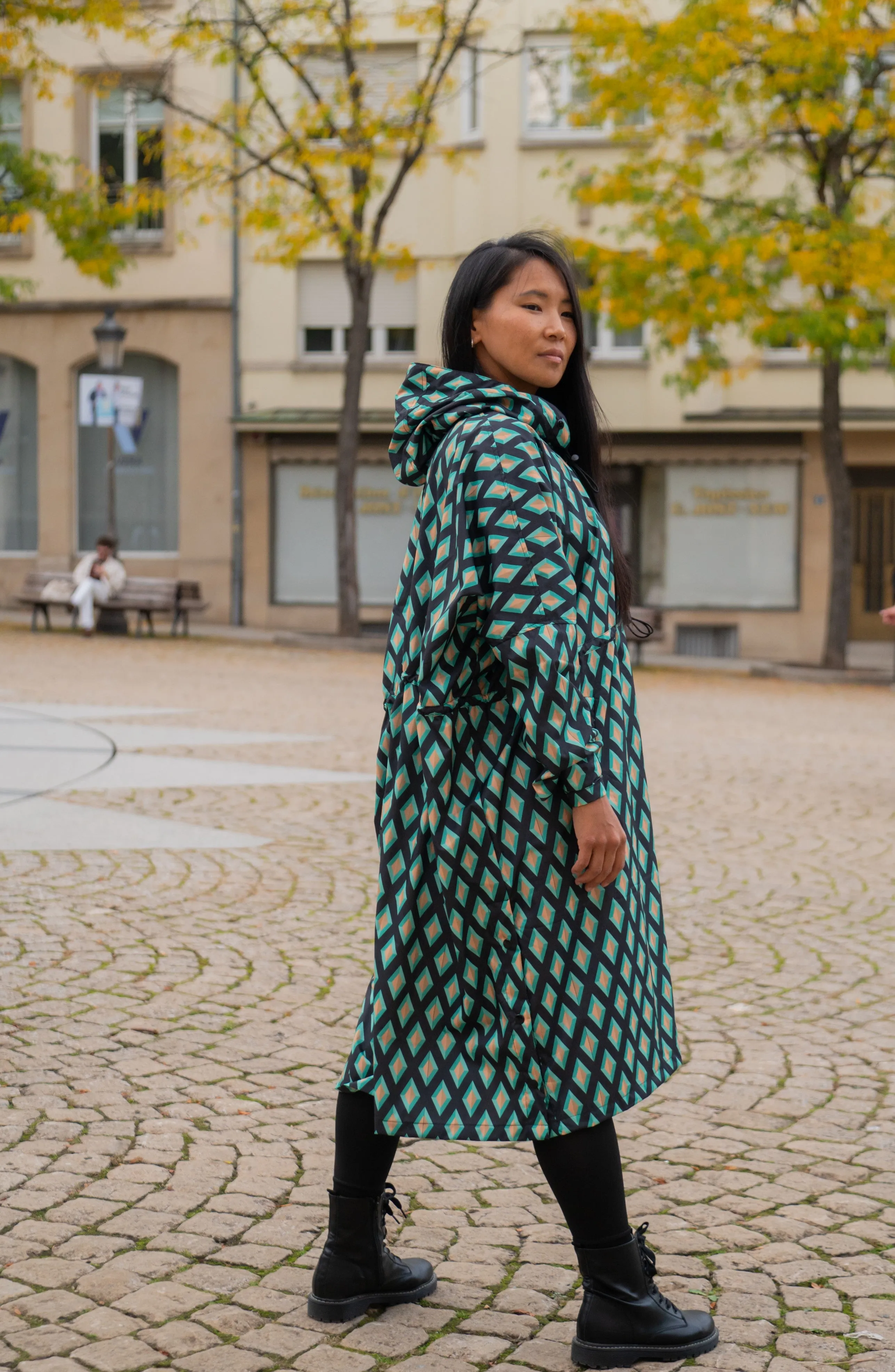 Geometry Love Women Poncho