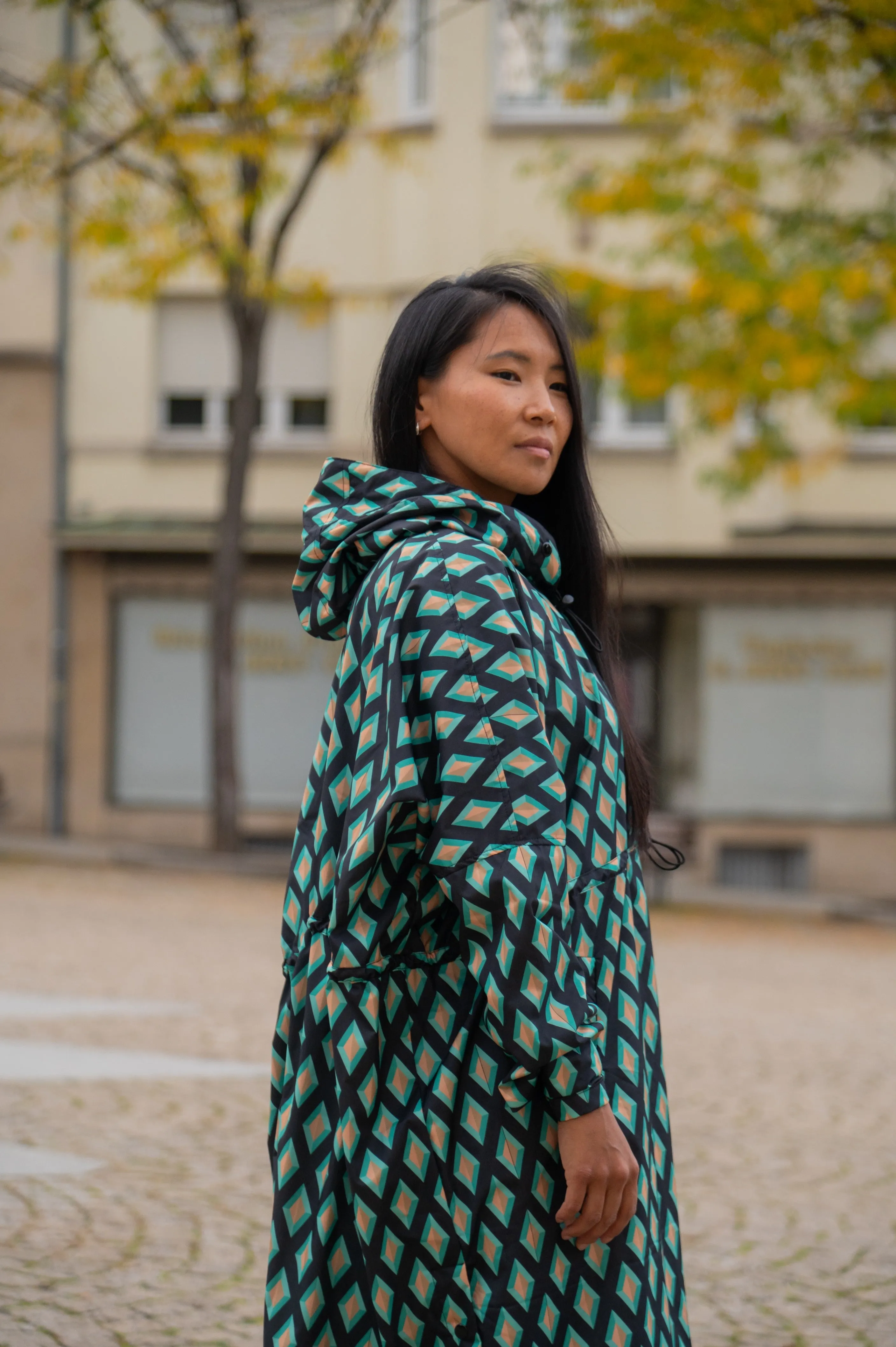 Geometry Love Women Poncho