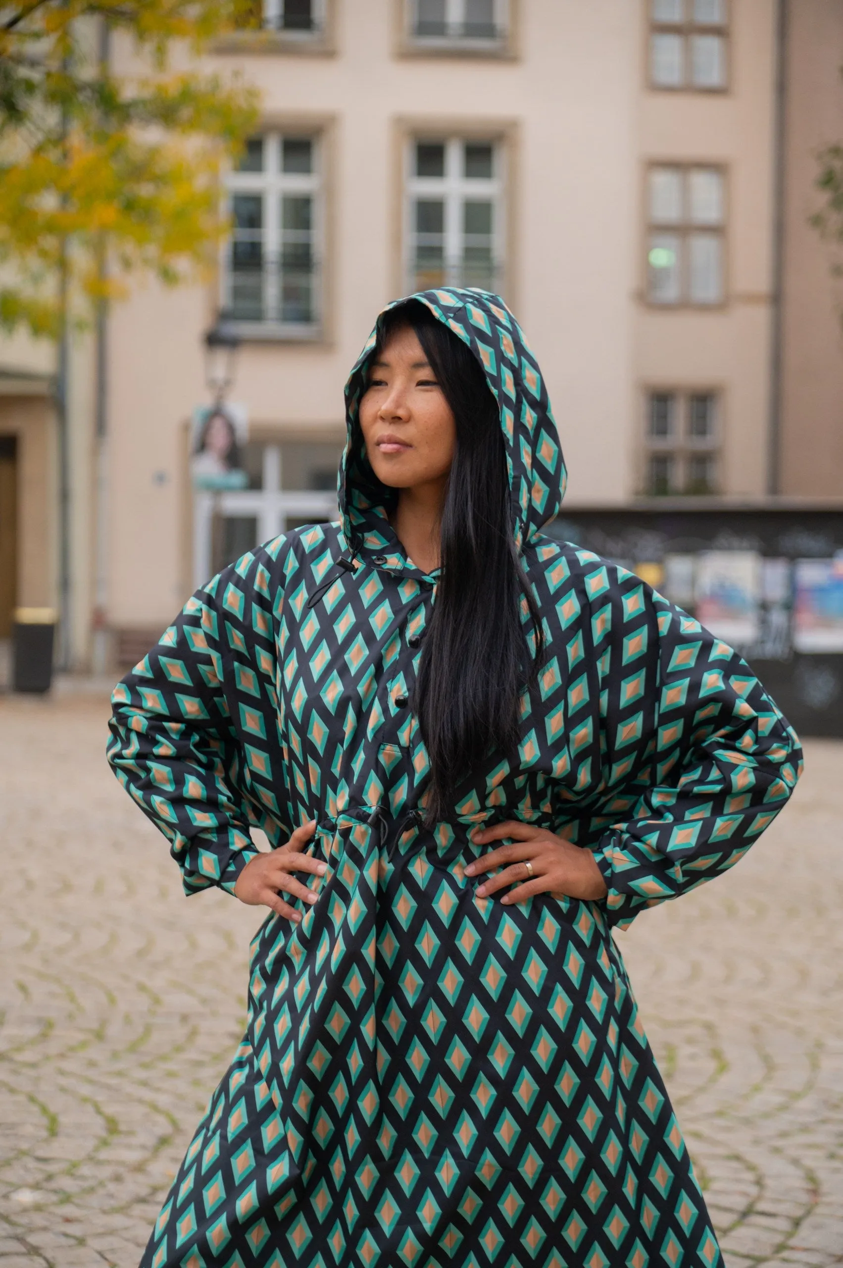 Geometry Love Women Poncho
