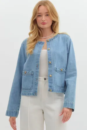 Gold Button Denim Jacket