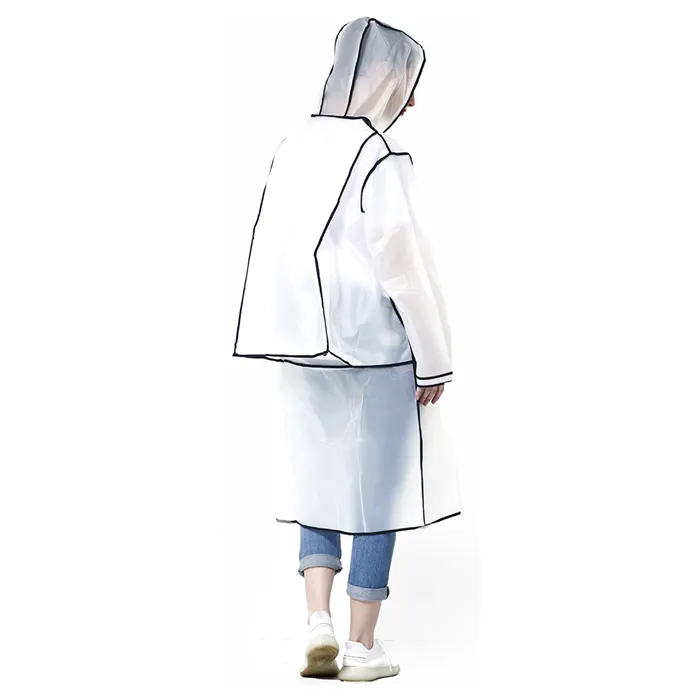Hamlin Pemp Jas Hujan Portable Raincoat Transparent Poncho with Hood Material EVA ORIGINAL - Black