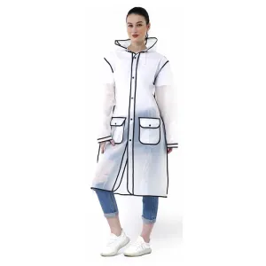 Hamlin Pemp Jas Hujan Portable Raincoat Transparent Poncho with Hood Material EVA ORIGINAL - Black