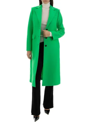 Harris Wharf - Single Breasted Coat With Shoulder Pads Pressed Wool