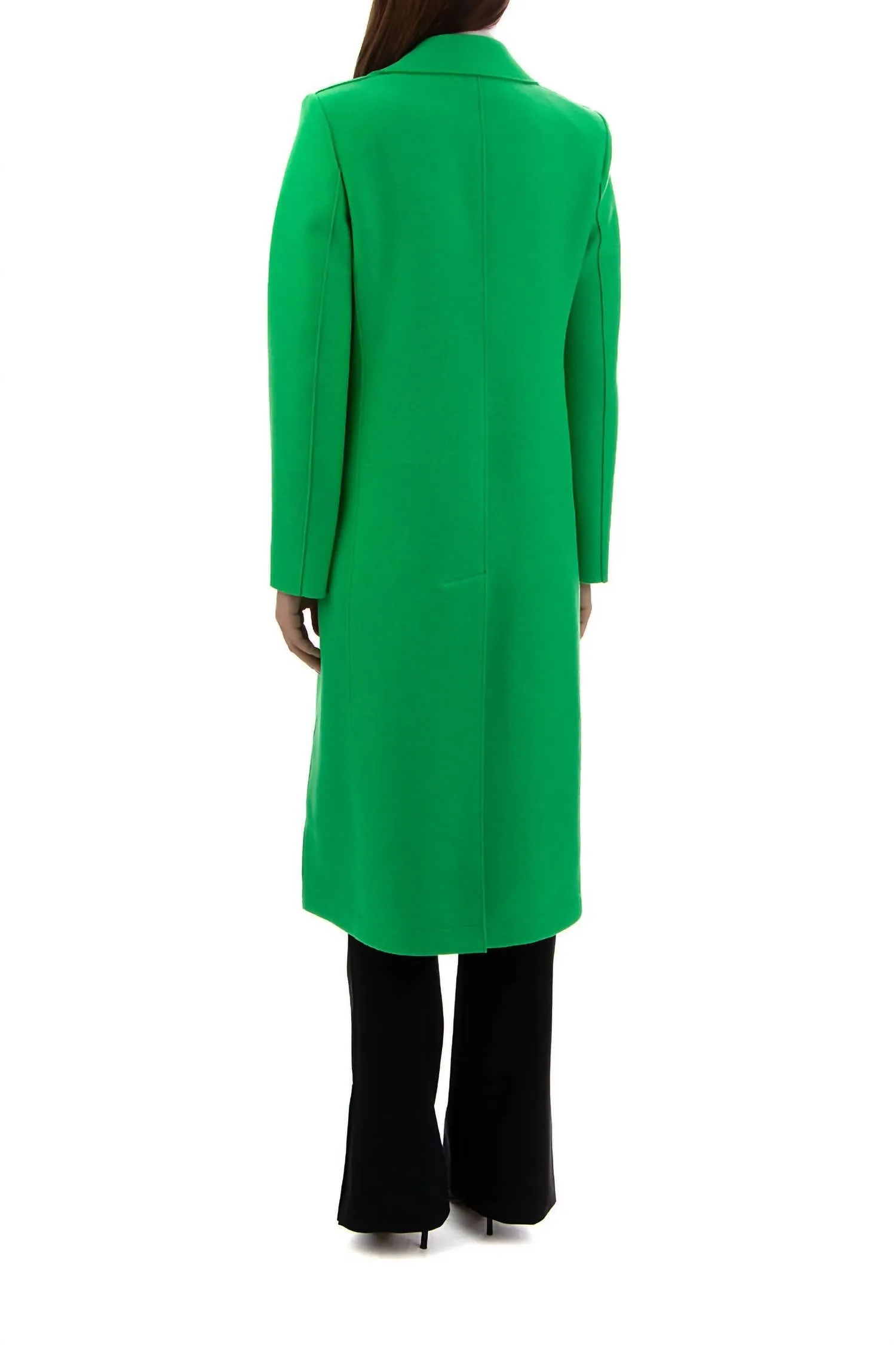 Harris Wharf - Single Breasted Coat With Shoulder Pads Pressed Wool