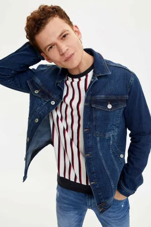 HB Mens Denim Jacket Stretchable Fine Lycra