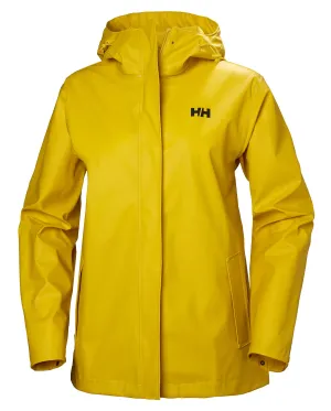 Helly Hansen Women's Moss Hooded Waterproof Windproof Raincoat, 344 Essential Yellow, Medium