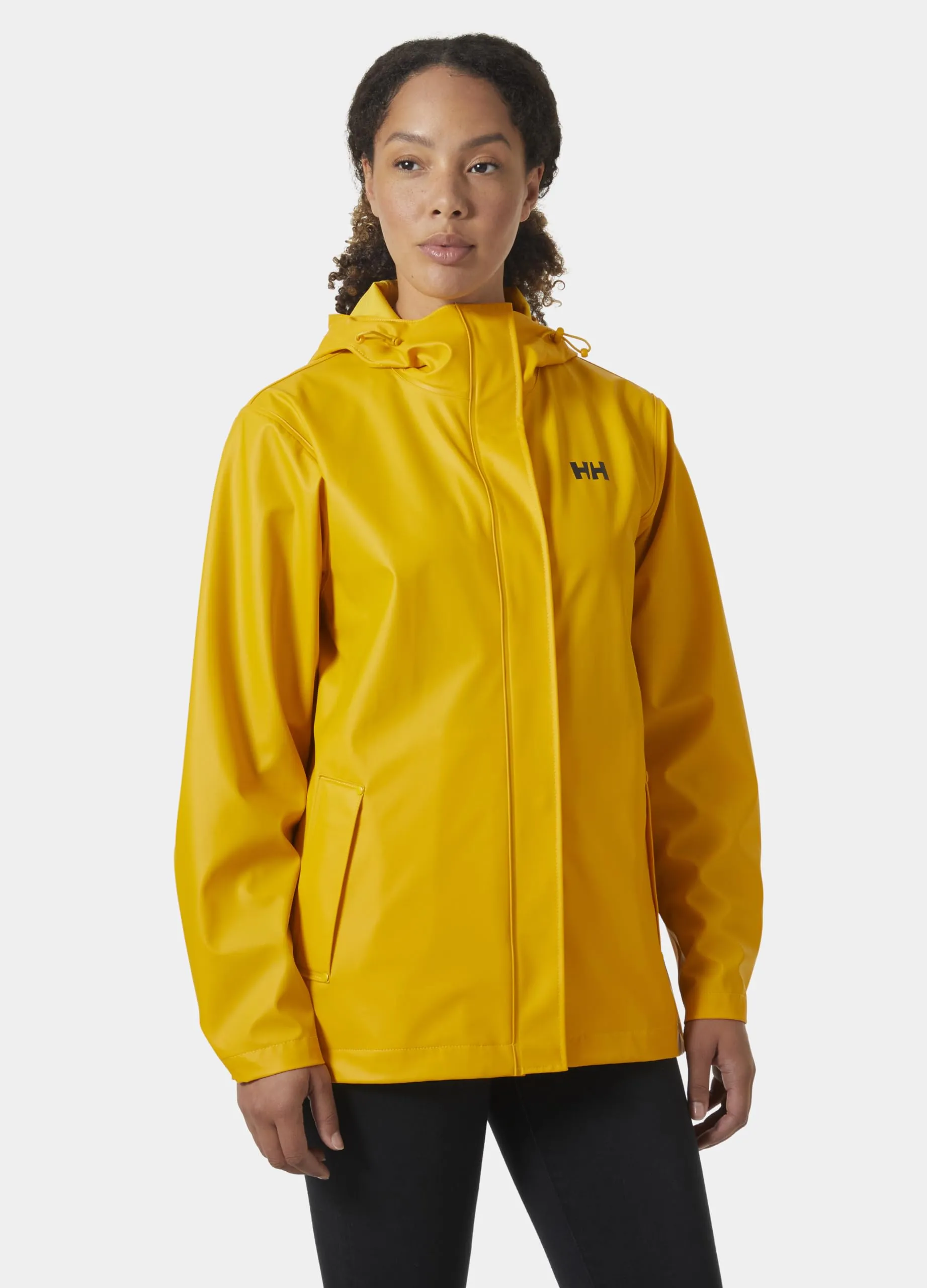 Helly Hansen Women's Moss Hooded Waterproof Windproof Raincoat, 344 Essential Yellow, Medium
