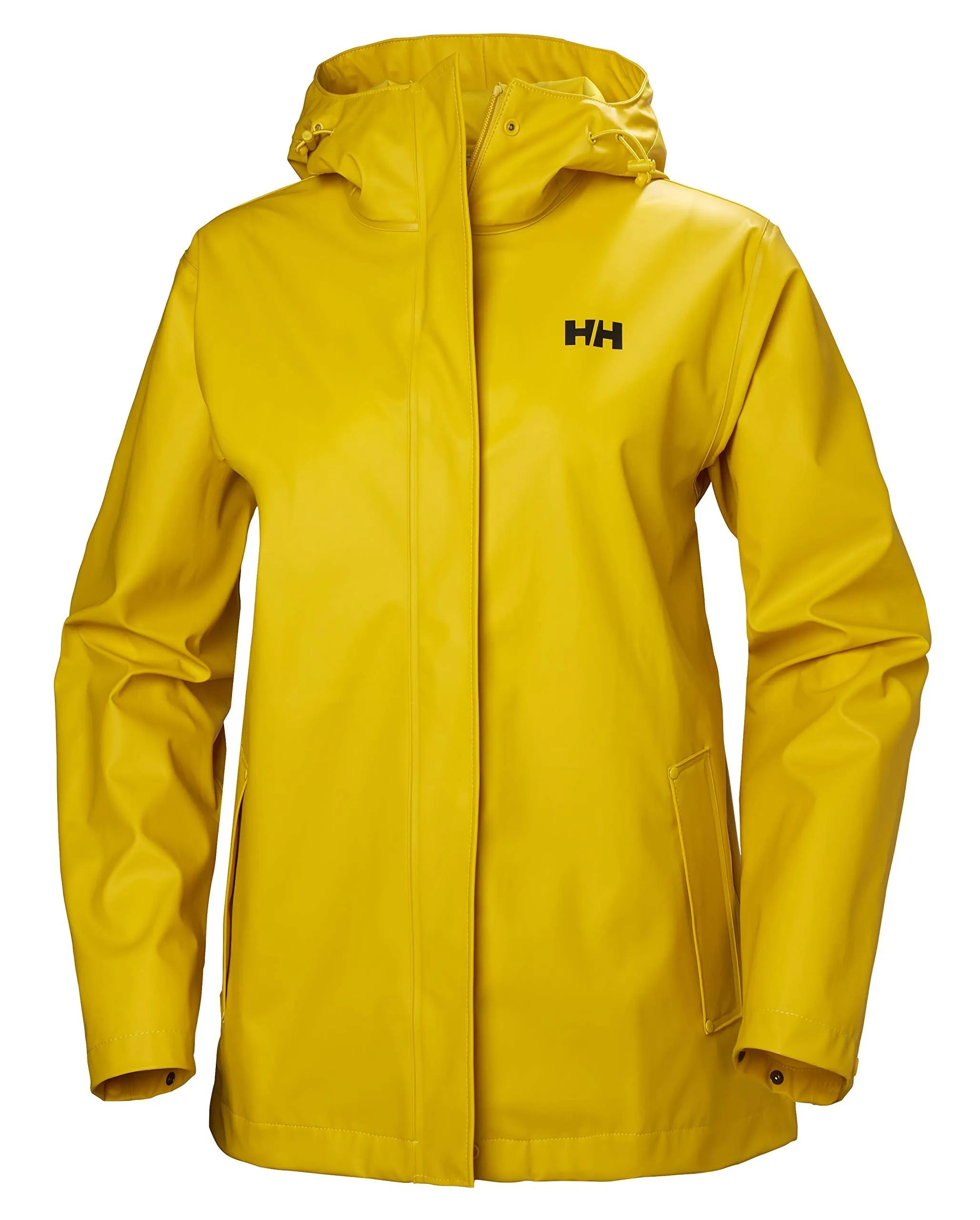 Helly Hansen Women's Moss Hooded Waterproof Windproof Raincoat, 344 Essential Yellow, Medium