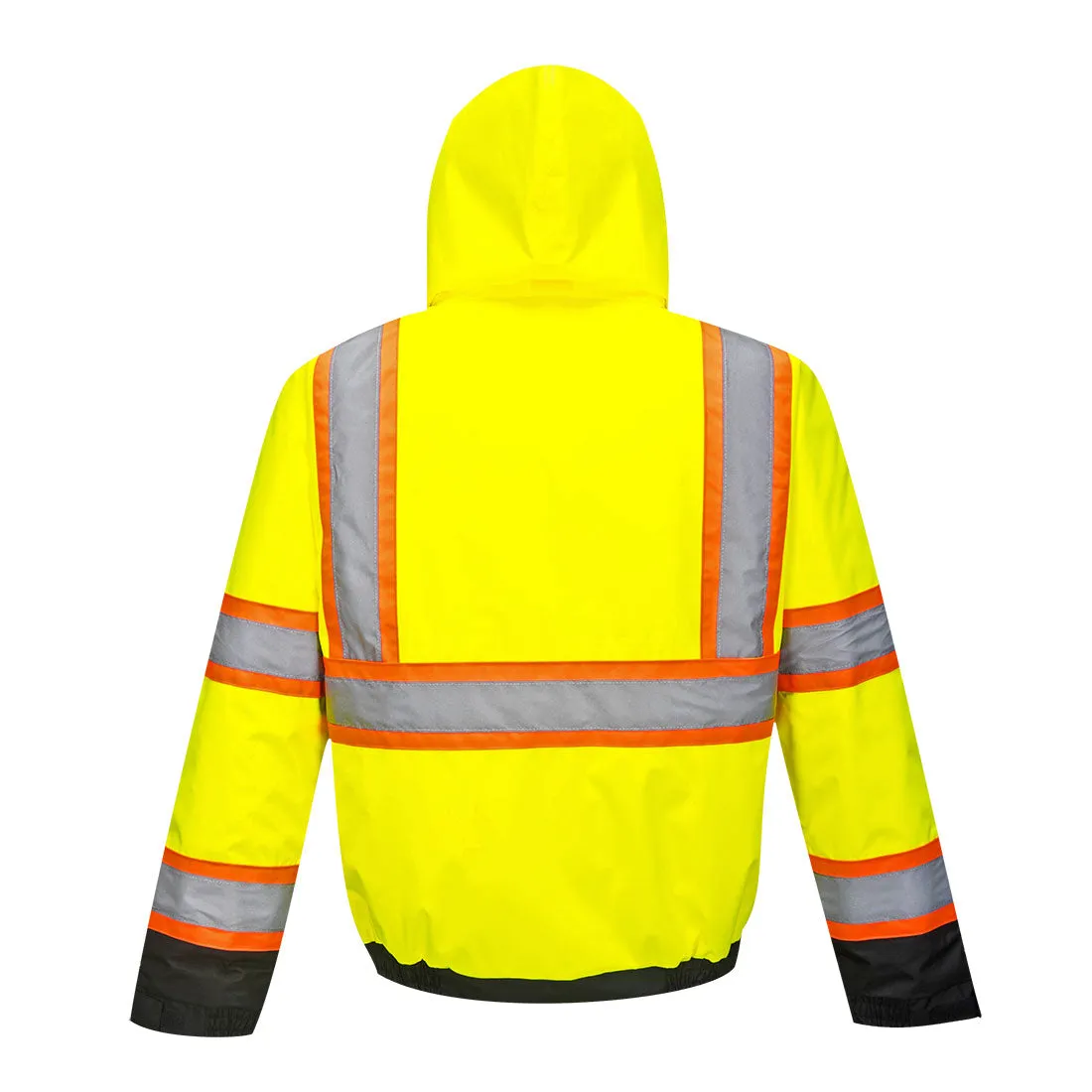 Hi-Vis Contrast Tape Bomber Jacket - US368 | Durable, Waterproof, Wind-Resistant Safety Outerwear for Low-Light Conditions
