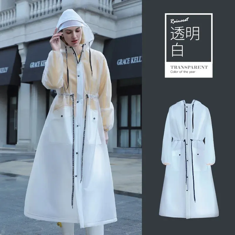 Hooded Raincoat Riding Riot Poncho with Pocket Electric Bicycle Adult Raincoat Wholesale Man's and Women's Long Rain Jacket