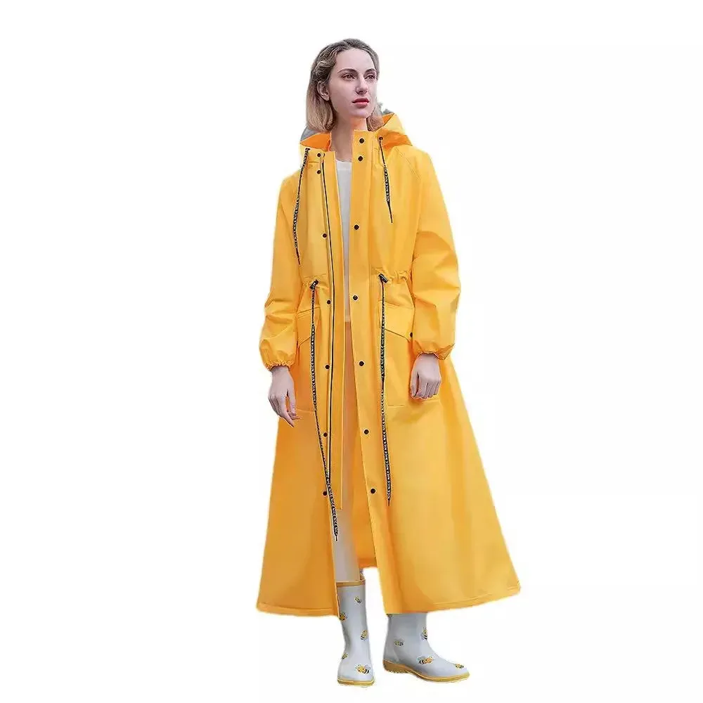 Hooded Raincoat Riding Riot Poncho with Pocket Electric Bicycle Adult Raincoat Wholesale Man's and Women's Long Rain Jacket