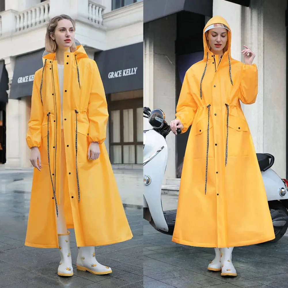 Hooded Raincoat Riding Riot Poncho with Pocket Electric Bicycle Adult Raincoat Wholesale Man's and Women's Long Rain Jacket