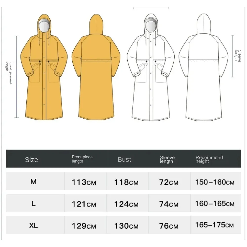 Hooded Raincoat Riding Riot Poncho with Pocket Electric Bicycle Adult Raincoat Wholesale Man's and Women's Long Rain Jacket