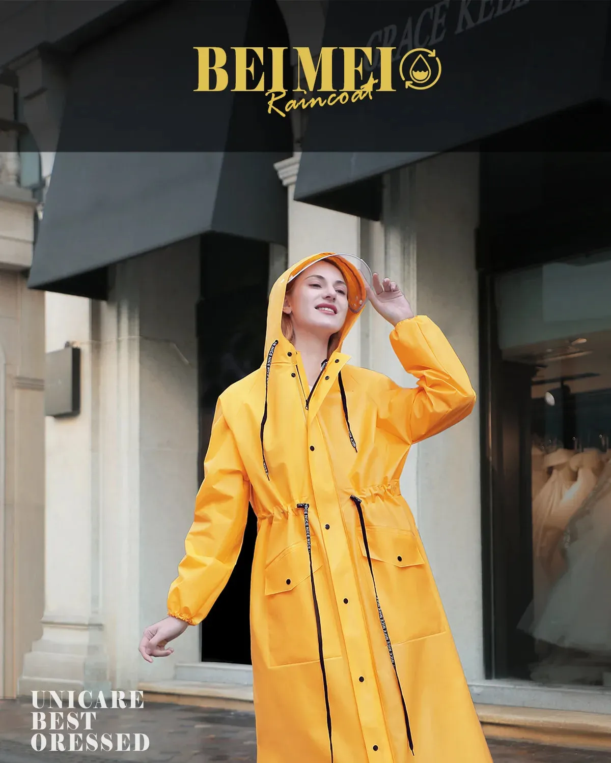 Hooded Raincoat Riding Riot Poncho with Pocket Electric Bicycle Adult Raincoat Wholesale Man's and Women's Long Rain Jacket
