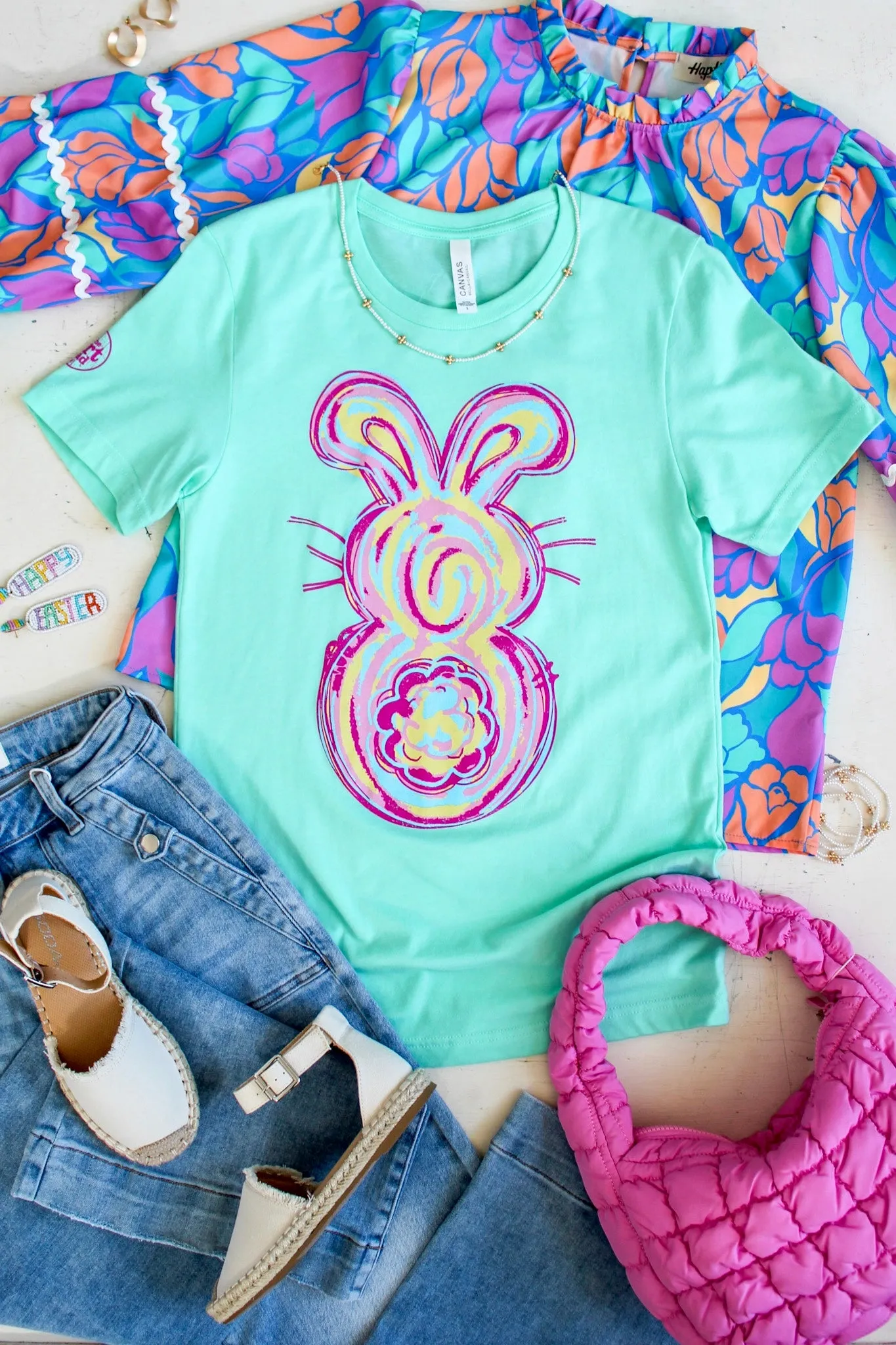 Hoppin’ Into Spring Graphic Tee • Mint