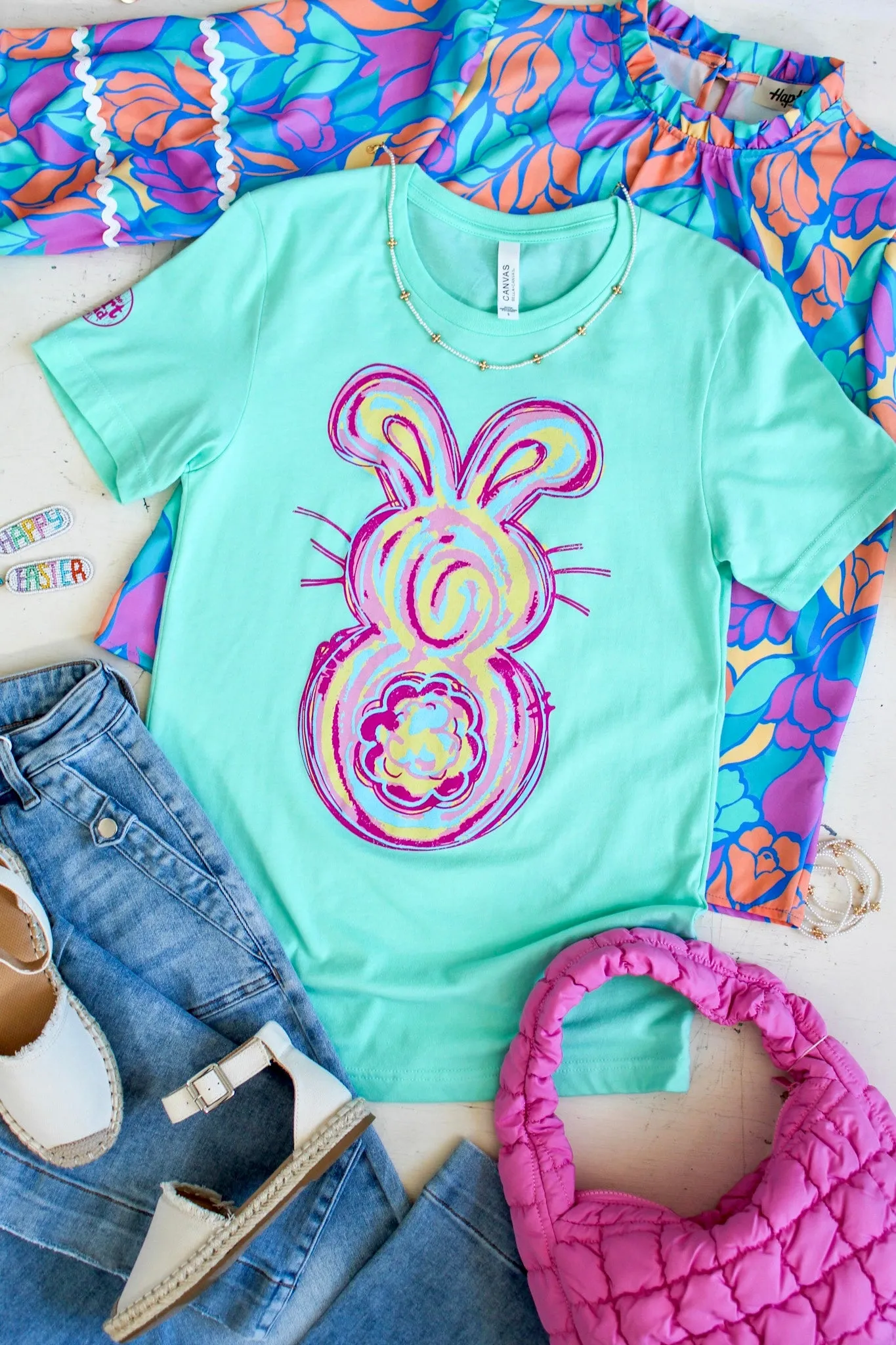 Hoppin’ Into Spring Graphic Tee • Mint