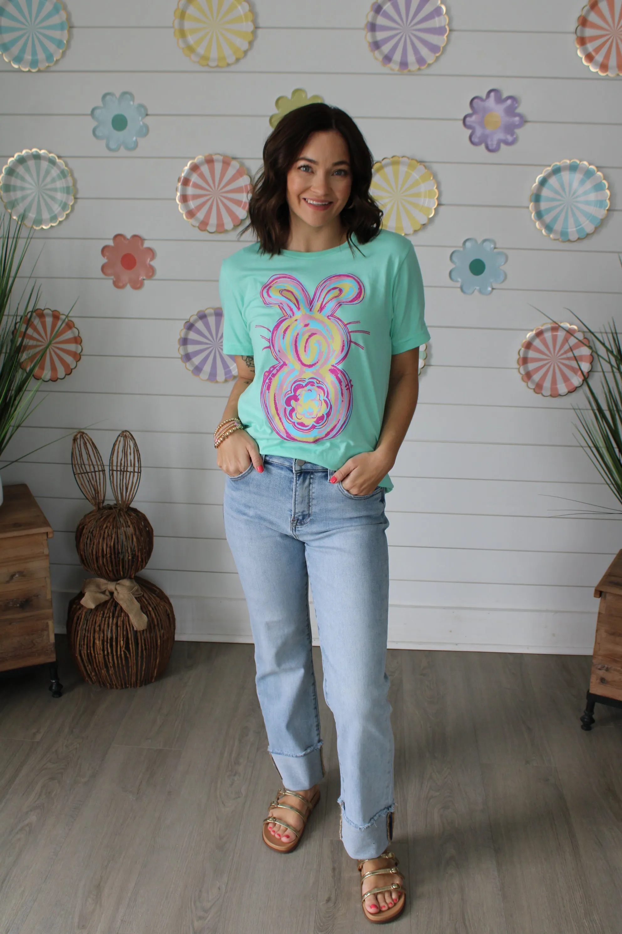 Hoppin’ Into Spring Graphic Tee • Mint