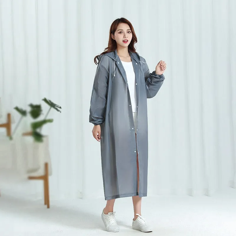 HULIANFU Reusable Thicken Women Men Rain Coat Waterproof Jacket Poncho Cloak Hood Hoodie Suit Raincoat For Tourism Fishing Cycling Hiking