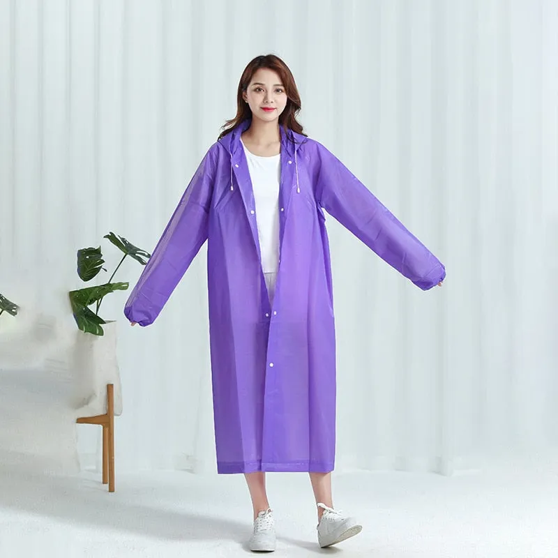 HULIANFU Reusable Thicken Women Men Rain Coat Waterproof Jacket Poncho Cloak Hood Hoodie Suit Raincoat For Tourism Fishing Cycling Hiking