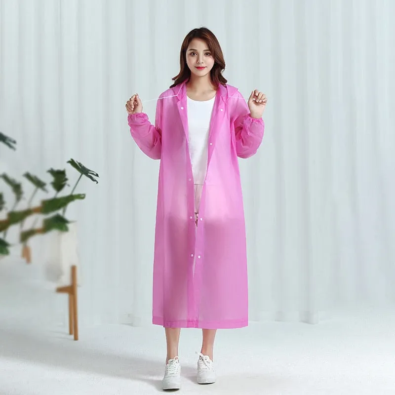 HULIANFU Reusable Thicken Women Men Rain Coat Waterproof Jacket Poncho Cloak Hood Hoodie Suit Raincoat For Tourism Fishing Cycling Hiking