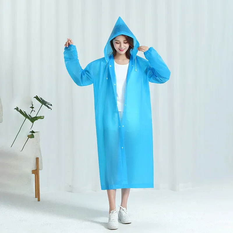 HULIANFU Reusable Thicken Women Men Rain Coat Waterproof Jacket Poncho Cloak Hood Hoodie Suit Raincoat For Tourism Fishing Cycling Hiking