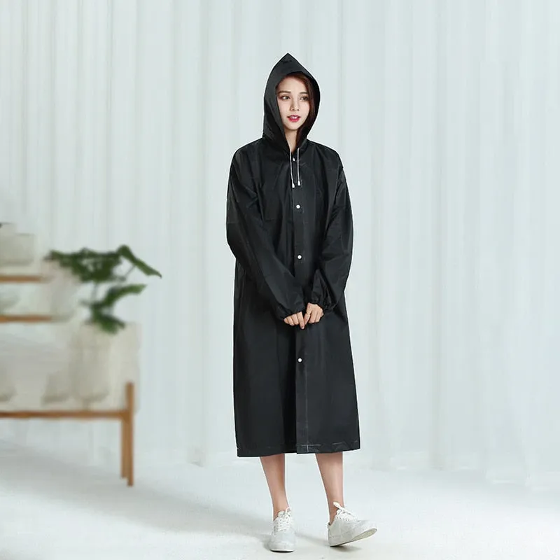 HULIANFU Reusable Thicken Women Men Rain Coat Waterproof Jacket Poncho Cloak Hood Hoodie Suit Raincoat For Tourism Fishing Cycling Hiking