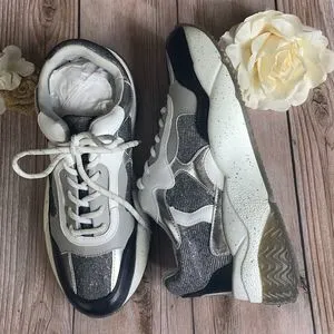 INC Black/Grey/Silver Bubble Sneakers 7.5