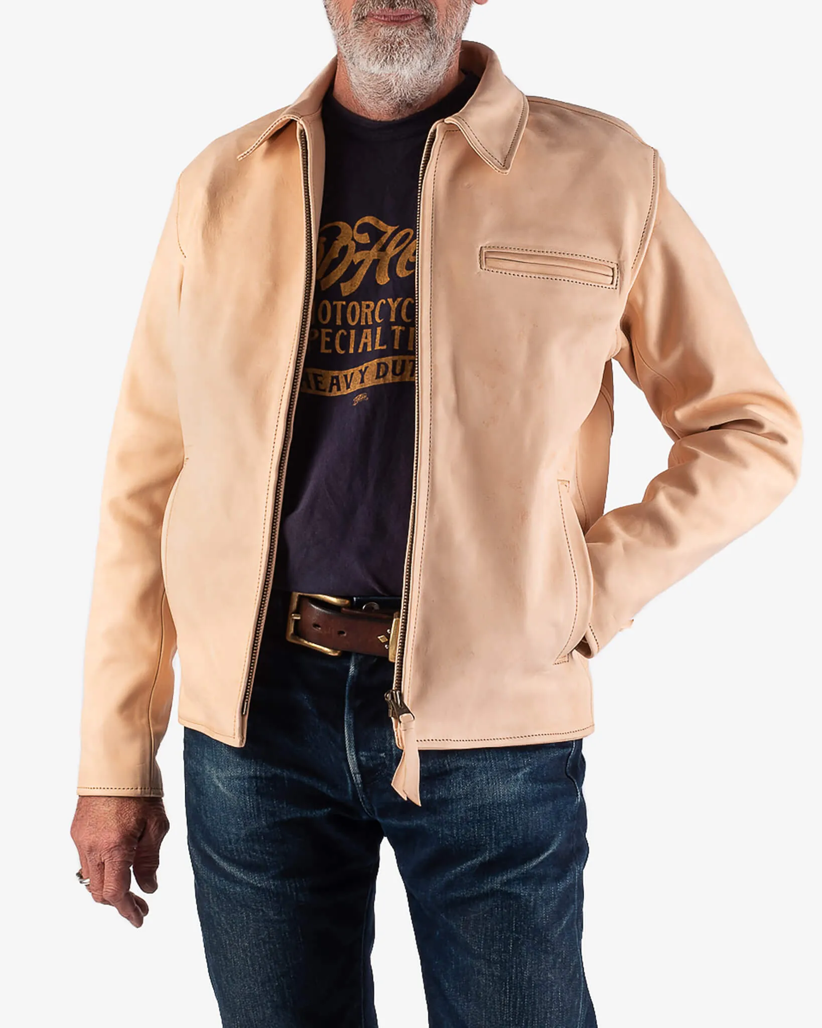 Iron Heart x Simmons Bilt Horsehide Jacket - The Bareback - Natural
