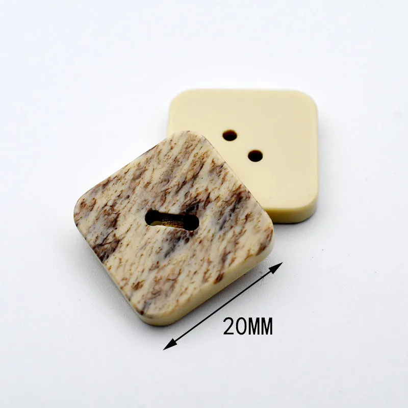 Irregular Beige Marble Resin Decorative Buttons for Women 48 Pack