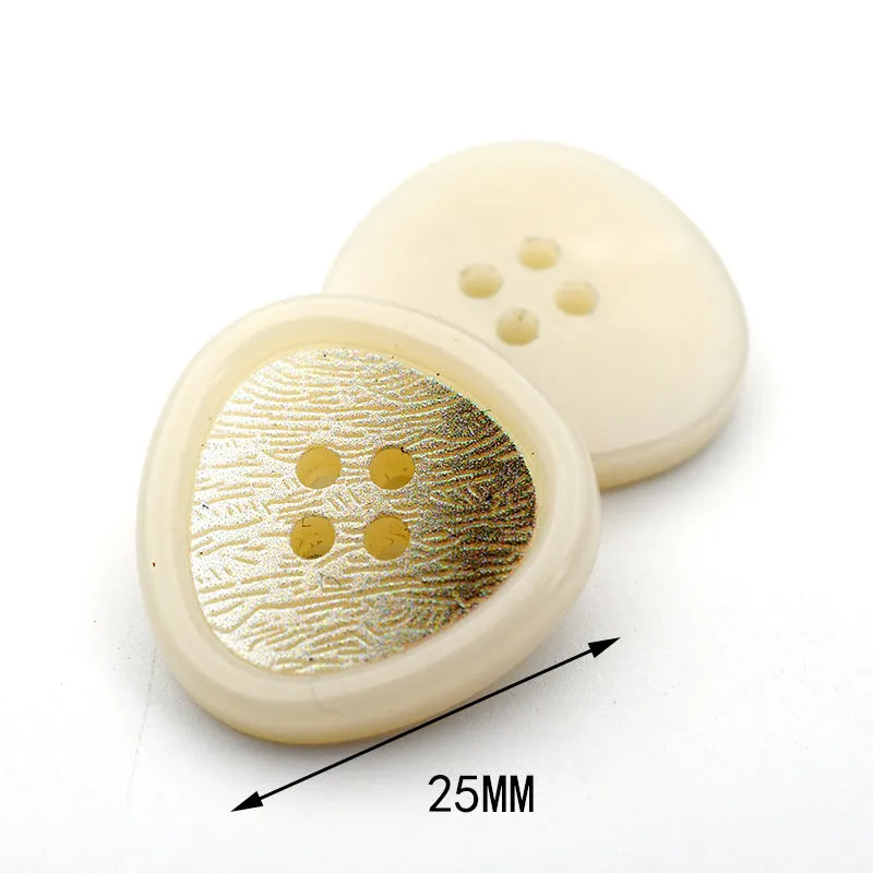 Irregular Beige Marble Resin Decorative Buttons for Women 48 Pack