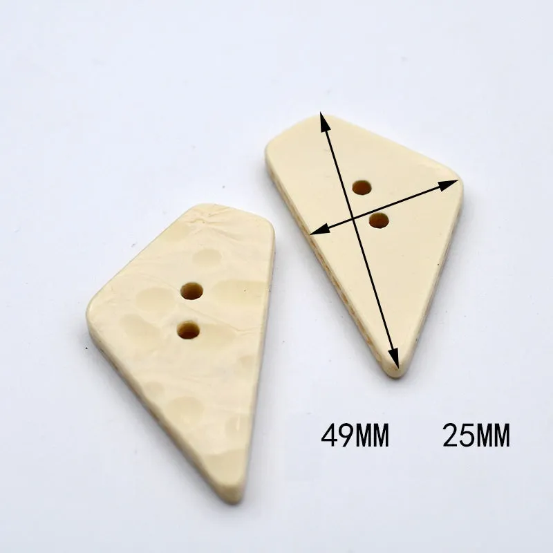 Irregular Beige Marble Resin Decorative Buttons for Women 48 Pack