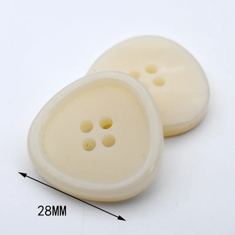 Irregular Beige Marble Resin Decorative Buttons for Women 48 Pack