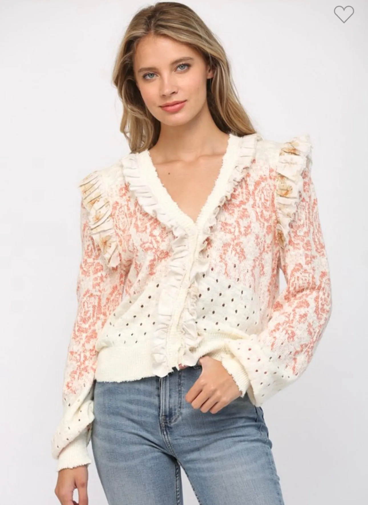 Ivory Ruffle Cardigan