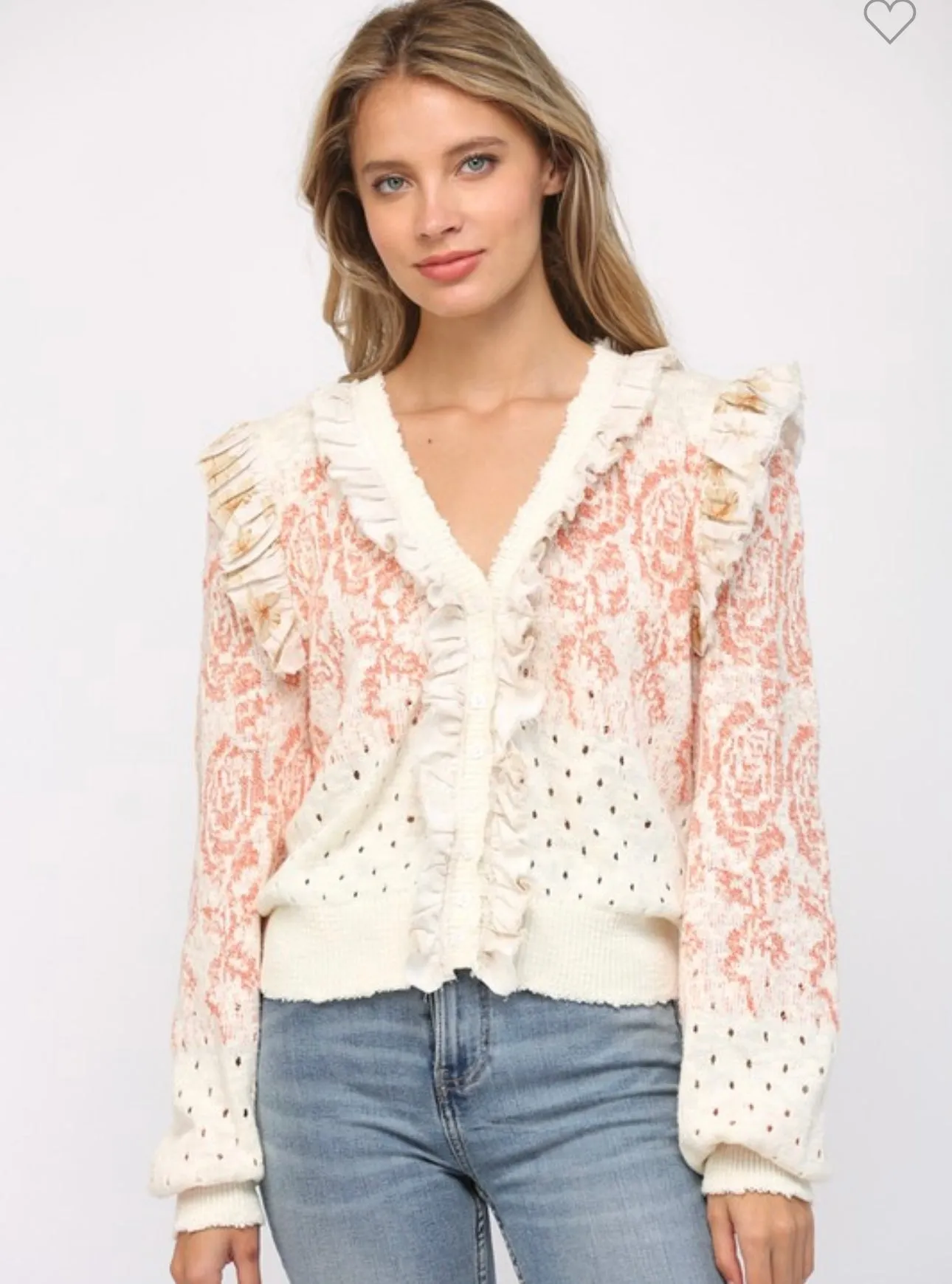 Ivory Ruffle Cardigan