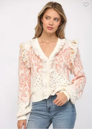 Ivory Ruffle Cardigan