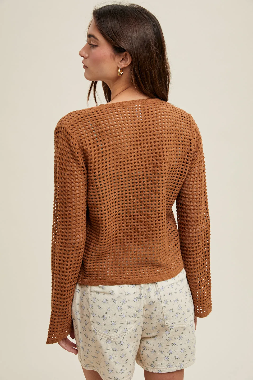 Jameson Open Knit Self Tie Cardigan