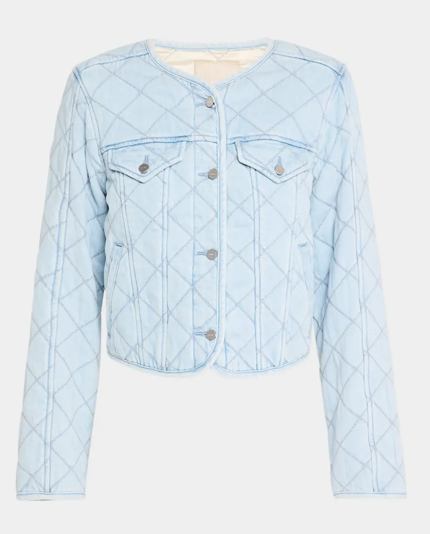 Jayla Cropped Quilted Jacket in Aella