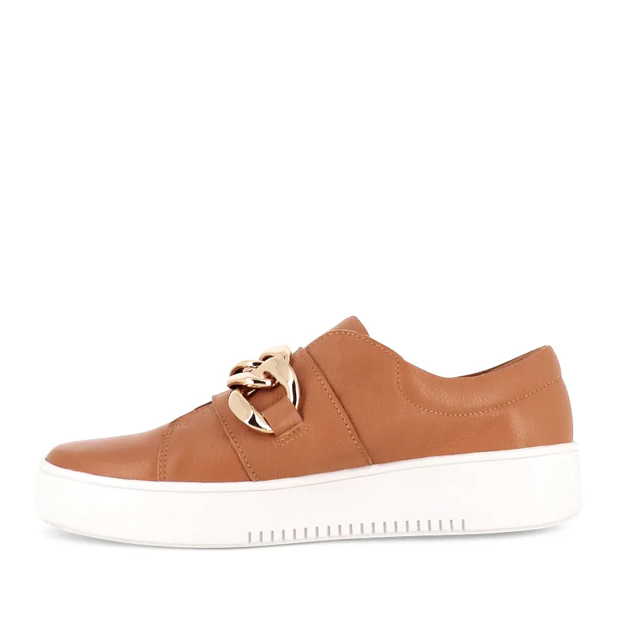 LAYAN - SCOTCH LEATHER/GOLD TRIM