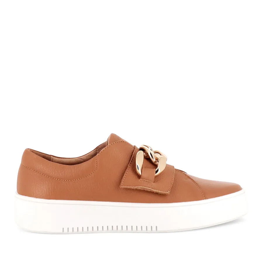 LAYAN - SCOTCH LEATHER/GOLD TRIM