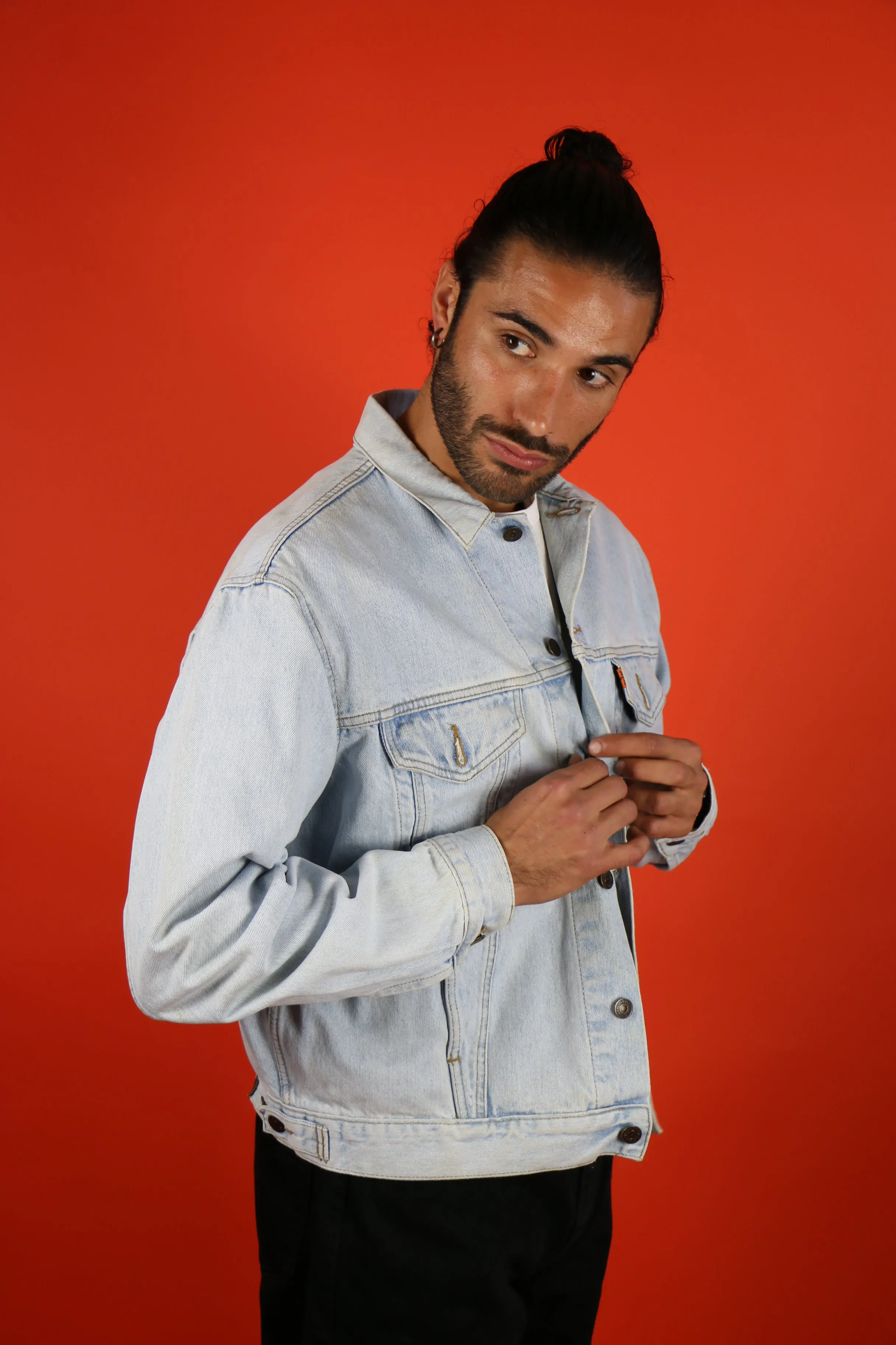 Levis Trucker Denim Jacket Orange Tab