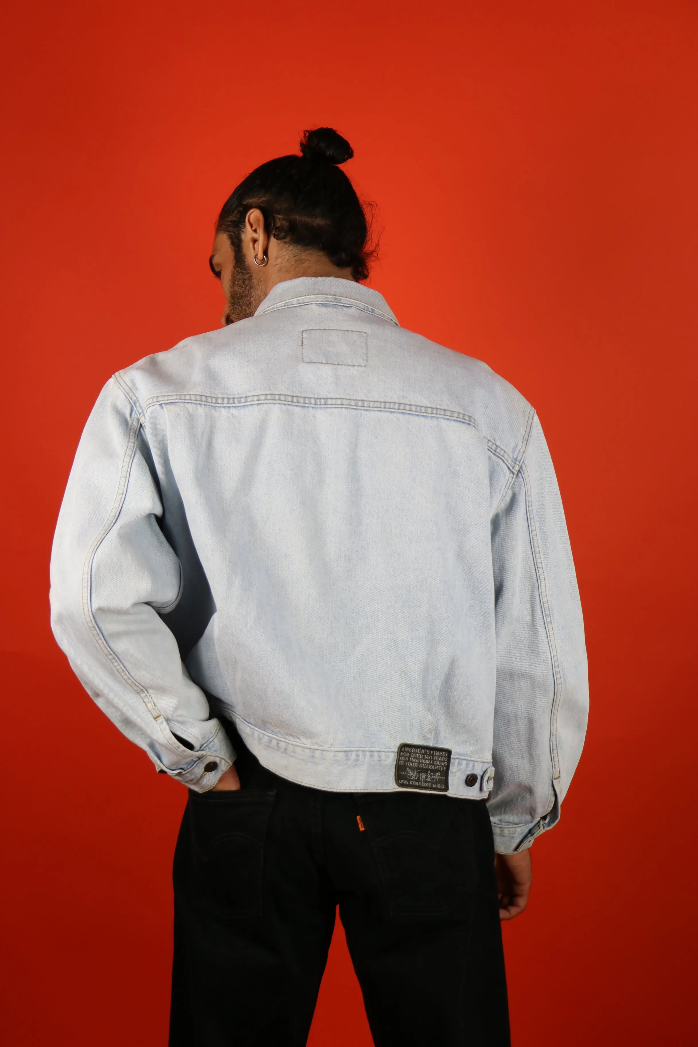 Levis Trucker Denim Jacket Orange Tab