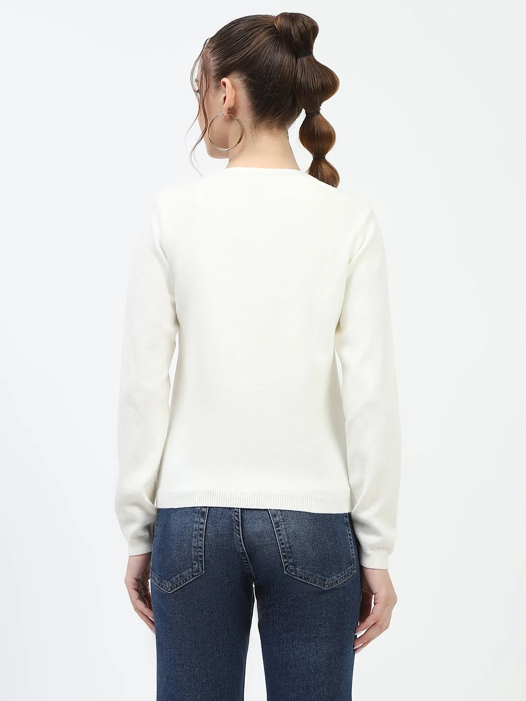Madame Off White Button-Up Cardigan
