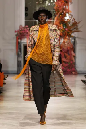 Mashru Jacquard Trench Coat