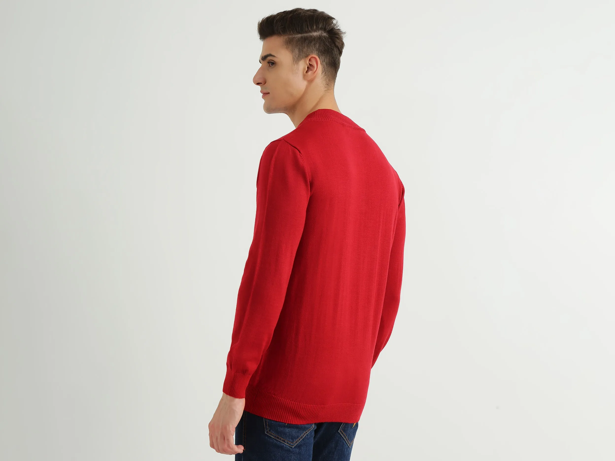 Men Solid High Neck Sweater
