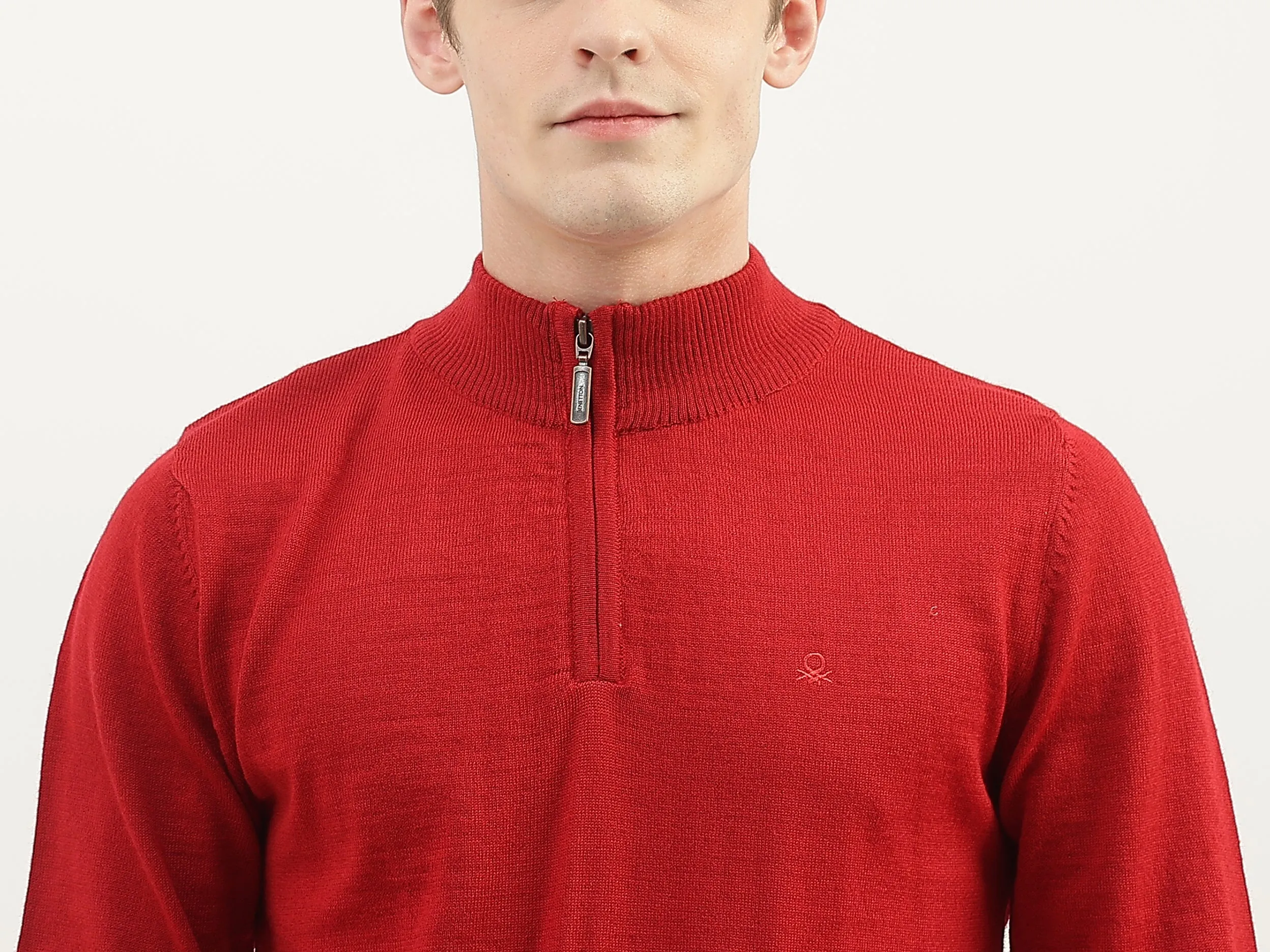 Men Solid High Neck Sweater
