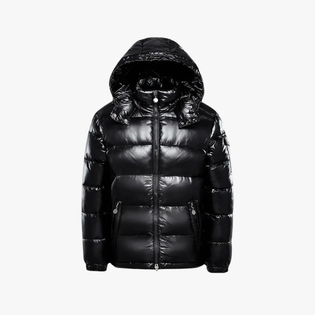 Men's Puffer Jacket with Cozy Hood - Stylish Winter Outerwear for Cold Weather