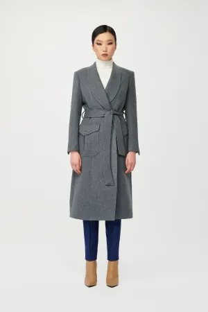 Mirage Wool Wrap Coat with Belt