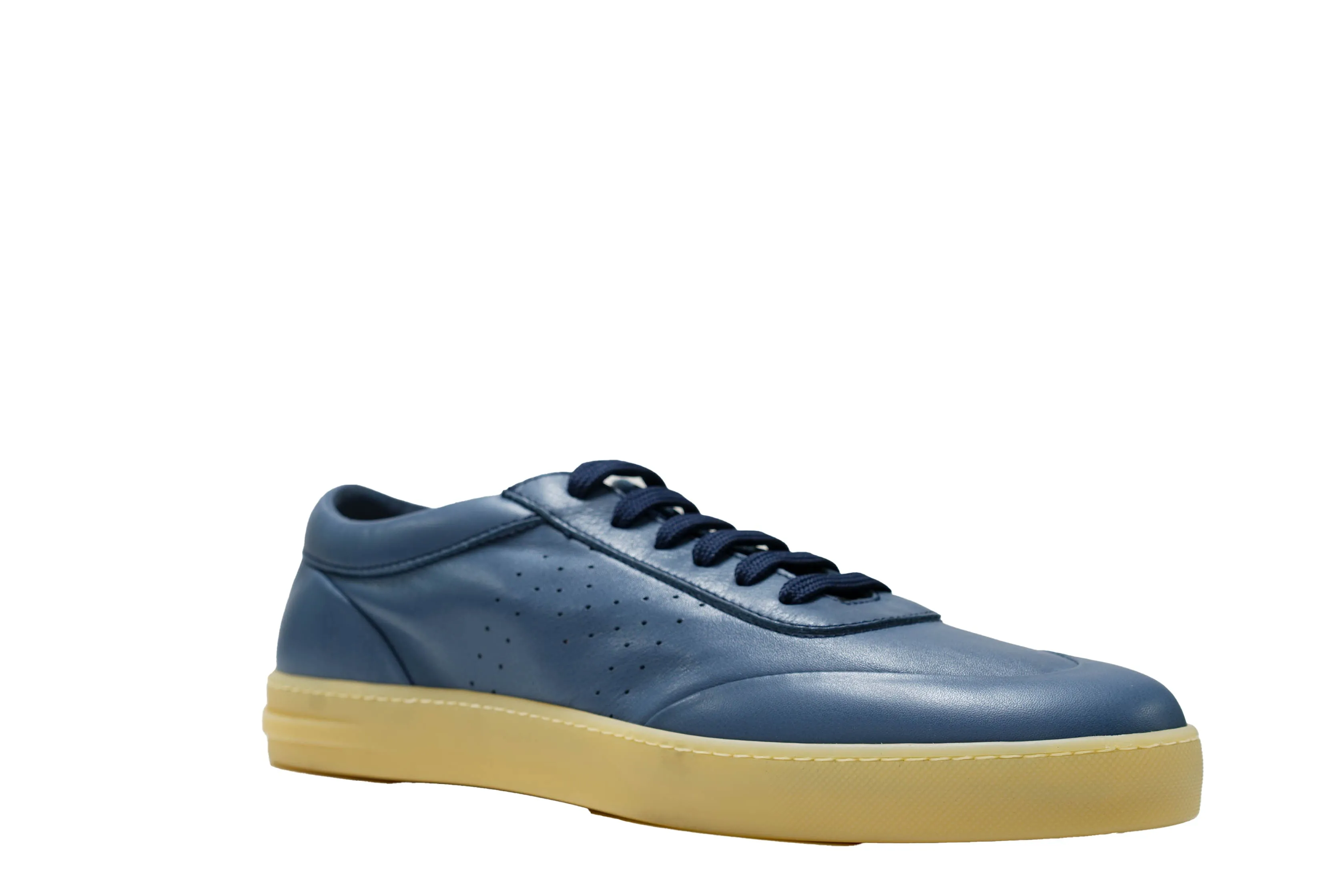 Moreschi Men's Blue Marine Leather Sneaker 44428 30% off