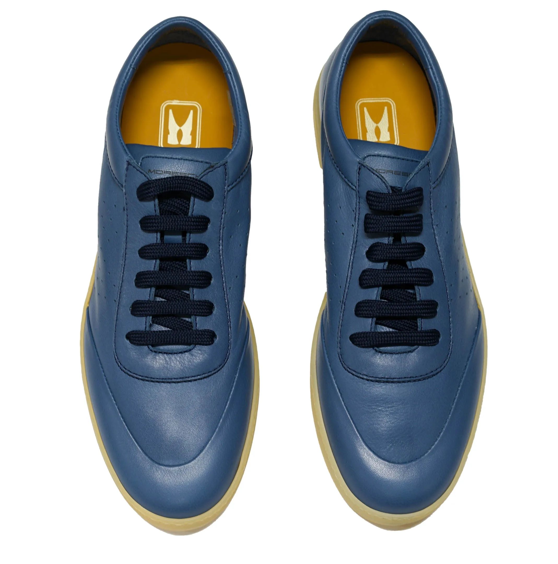 Moreschi Men's Blue Marine Leather Sneaker 44428 30% off