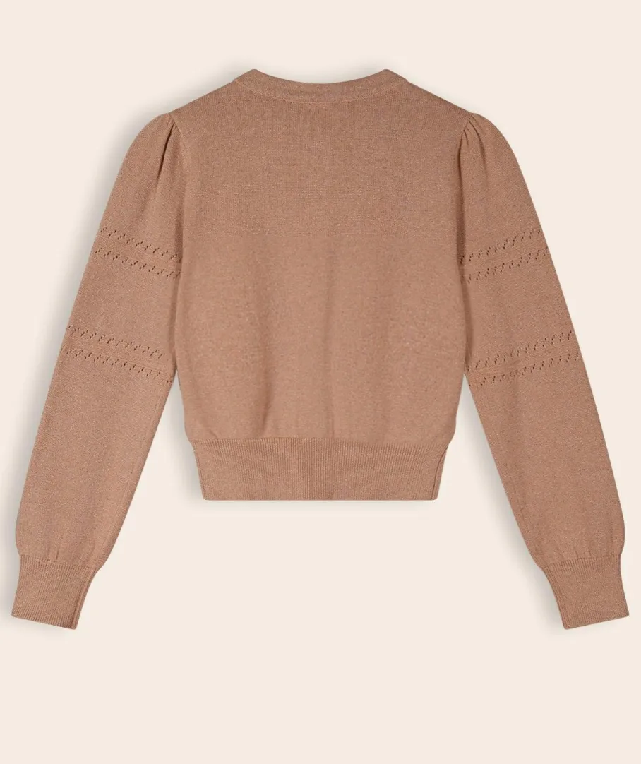 Nono Alia Lurex Cardigan Sand Blush